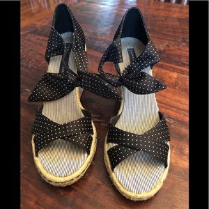 NWOT Black white polka dot espadrilles size 7.5